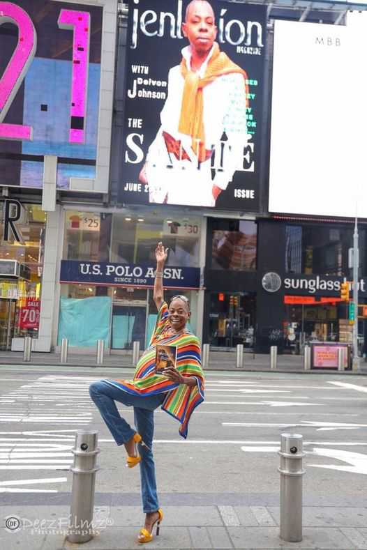 Delvon Johnson in Times Square